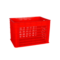 Caisse de stockage industrielle en plastique robuste, empilable et ventilée, pour l'emballage de légumes et de fruits, idéale pour la logistique d'entrepôt