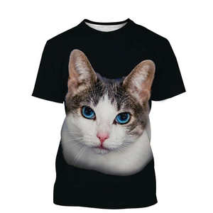 Camisetas Unisex de Verano con Estampado de Gato, Camisetas Casuales de Cuello Redondo y Manga Corta para Hombre, Estilo Hip Hop con Estampado 3D de Animales - Product Image 2
