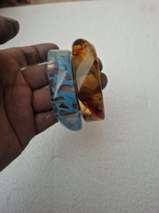 Elegant High Gloss Resin Bangle <b>Bracelets</b> Contemporary Fashion Link Accessories Handmade Multicolor Swirl <b>Boho</b> Jewelry Wholesale - Product Image 2