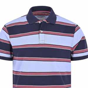 <b>Men's</b> Horizontal Multi-Color Striped Polo <b>Shirt</b> 2026 Casual Short Sleeve Tailored Fit Navy & <b>Light</b> <b>Blue</b> Summer Apparel HD - Product Image 1
