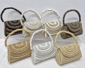 Fashion Women's Embroidered <b>Mirror</b> Mosaic Clutch Bag Handmade Wedding Bridal Party Sling Purse <b>with</b> Metal Chain - Product Image 3