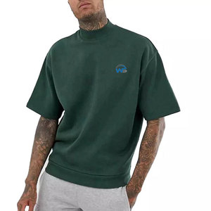 Camiseta de Punto Sólido con Cuello Alto para Hombre, Manga Corta, Corte Regular, Secado Rápido, Ecológica y Transpirable - Product Image 1