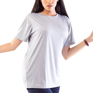 T-shirt femme uni, col rond, coupe slim, vêtements de sport, en vente, best-seller, respirant, prix de gros. - Product Image 6