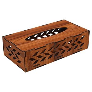 Boîte à mouchoirs décorative carrée en bois de pin fait main moderne pour salle de bain Blossom Craft India - Product Image 4