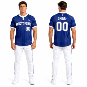 Camiseta de Béisbol Personalizada para Hombre con Rayas, Sublimada, con Botones, Uniforme de Equipo, Estilo Hip Hop, Ropa Deportiva Transpirable - Product Image 3