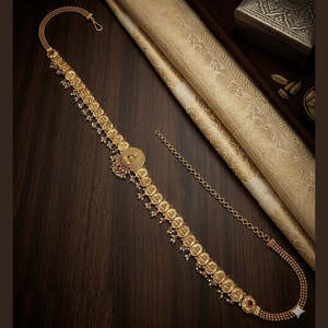 Ensemble de bijoux traditionnel en pierre de Pota et perles Kamarband, plaqué or fin, pour un usage quotidien, pour les occasions de mariage et festives, numéro de modèle - Product Image 1