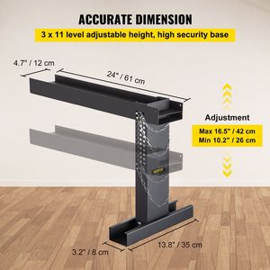 Scale in acciaio verniciato a polvere nera da 20x7 pollici regolabili da 10.5 16.7 pollici per scale - Product Image 3