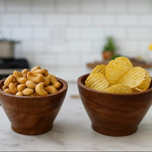 Nouveau style de bols ronds en bois, assiettes de service en gros pour la maison, la cuisine, l'hôtel et l'usage domestique - Product Image 1