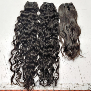 Indian 100% Natural Wavy Hair Weft Bundles Closure Frontal 16 18 20 Inches Raw Wavy Cuticle Aligned Hair Vendors Soft - Product Image 4