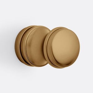 Stylish Solid <b>Brass</b> <b>Knob</b> with Back Plate Customized Color Eco-Friendly Antirust Durable Modern Design for Hotel Bedroom Doors - Product Image 1