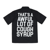 Chemise de travail graphique surdimensionnée pour hommes, mode streetwear, avec l'imprimé « That's a Horrible Lot of Cough Syrup », Chemises Asali pour hommes