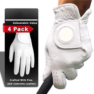 Gants de golf pour hommes en cuir Cabretta de qualité supérieure, antidérapants, respirants, durables, blancs, pour le sport et les activités de plein air, avec logo personnalisé, élégants - Product Image 1