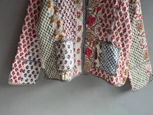 <b>Quilted</b> Cotton <b>Jacket</b> Women Floral <b>Pattern</b> Mandarin Collar Full Sleeve Spring Regular Length Patch Pocket Hand Embroidery GIFT - Product Image 5