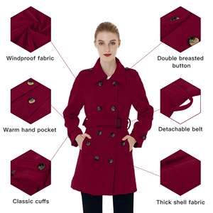 Manteau long pour femme, design personnalisé, style trench, avec col à revers classique, pour la mode féminine moderne et les collections saisonnières - Product Image 6
