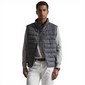 Chaqueta de Hombre Acolchada con Múltiples Bolsillos y Cuello Alto, de Lona, Transpirable, Resistente al Viento, Estilo Casual Urbano con Plumas - Product Image 1