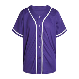 Maillot de baseball violet foncé avec détails blancs – Haut athlétique premium pour uniformes d'équipe et tenues de supporter - Product Image 1