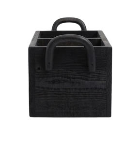 Soporte de Cubiertos y Cucharas de Mesa, Tipo Soporte Vertical, Hecho a Mano, de Madera con Recubrimiento Negro, Duradero, para Uso en el Hogar y la Cocina - Product Image 3