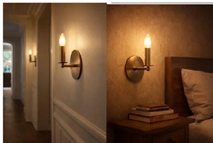 Modern Brass Art Deco <b>Wall</b> <b>Sconce</b> Round Design Handmade Indoor <b>Lighting</b> for Home Office Home Decor Durable Finish - Product Image 2