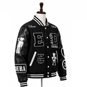 Veste bomber de baseball Varsity pour homme, avec logo personnalisé, style streetwear, broderie en laine de haute qualité, respirante, en polaire pour l'hiver - Product Image 2