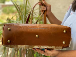 New Stylish Real Handmade Hair on Hide Fur <b>Leather</b> Evening Tote Bags Women Shoulder Bags High Quality Patchwork <b>Shopping</b> Bags - Product Image 6