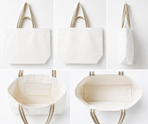 Sac fourre-tout en toile noire grande capacité, sac à bandoulière ouvert avec poignées motif paille pour le quotidien et les voyages - Product Image 5