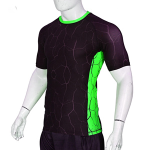Camiseta de Compresión de Manga Corta Personalizada para Hombre, con Estampado Sublimado, para MMA, BJJ, Grappling, Gimnasio, Entrenamiento, Venta al Por Mayor - Product Image 3