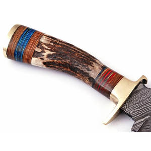 Couteau de chasse robuste en acier Damas pour le bushcraft, le camping, la chasse et la collection d'équipements de plein air - Product Image 3