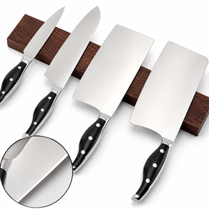 Ensemble de 4 couteaux de chef professionnels en acier inoxydable PAK ENTERPRISES avec manches noires, couteaux de cuisine hautement polis - Product Image 2