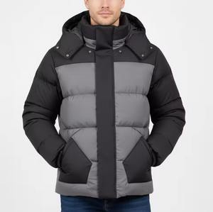Blouson matelassé pour homme, personnalisé avec logo imprimé, à capuche, imperméable, coupe-vent, grande taille, streetwear, effet thermique, couleur changeante, surdimensionné - Product Image 1