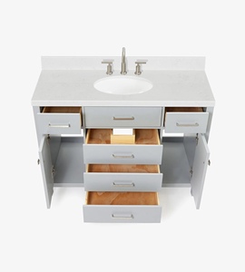 Meuble sous-vasque de salle de bain OEM Hannah 48 pouces, vasque simple, 2 options de finition, directement de l'usine au Vietnam - Product Image 4