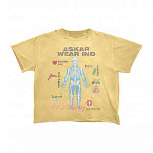Camiseta ASKAR WEAR IND para Hombre, Talla Grande, Manga Corta, Cuello Redondo, con Estampado de Esqueleto, Estilo Urbano, Algodón Jersey, Verano 2026 - Product Image 1