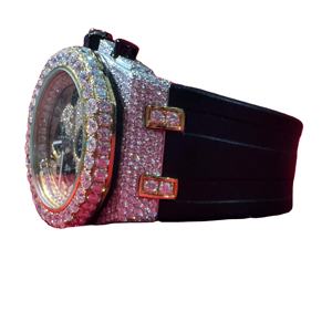 Montre de style personnalisé avec lunette sertie de diamants, boîtier entièrement en acier, fabrication haut de gamme, montres avec diamants cultivés en laboratoire - Product Image 4