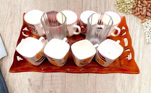 Wooden <b>Serving</b> Tray/Tray Tray <b>Set</b> Sheesham Wood in for <b>Serving</b> Cups, Glasses, Snaks Pure Swalnut Wood, - Product Image 3