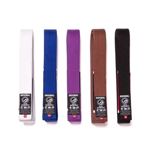 Ceinture de karaté personnalisée avec logo, arts martiaux, 100% coton, 100g, unisexe, marron, rouge, noir, bleu, violet, 2026 - Product Image 1