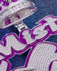 Mista Joc Crown <b>Pendant</b> 18K Gold Plated Moissanite Hip Hop Style <b>Pendant</b> For Men Iced Out 925 <b>Silver</b> Custom <b>Initial</b> <b>Pendant</b> - Product Image 4