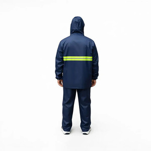Traje Impermeable y Transpirable para Hombre con Capucha, Mangas Largas, Rayas Reflectantes, Ligero, de Algodón, Formal, para Primavera - Product Image 2