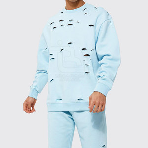 Sweat-shirts d'hiver pour hommes, effet usé, couleur unie, vente en gros de sweat-shirts usés pour hommes - Product Image 6