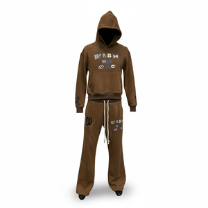 Chándal con capucha morado para mujer, estilo casual, de manga larga, holgado, con cordón ajustable, estampado de letras y bolsillos laterales. - Product Image 3