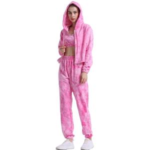 Conjunto de Sudadera con Capucha y Cremallera de Felpa Francesa de Algodón de Alta Calidad para Mujer, Pantalones Largos con Estampado Floral, Chándal Urbano para Invierno - Product Image 6