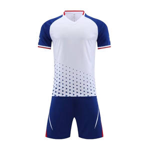 Maillot de football pour homme, ensemble col en V, manches courtes, anti-humidité, 100 % polyester, imprimé par transfert thermique – Vente chaude - Product Image 4