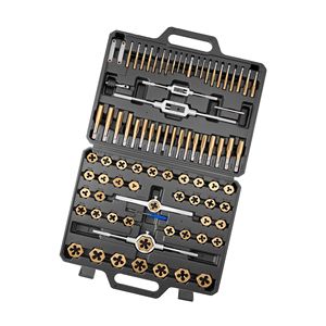Set di 86 Pezzi di Maschi e Filiere per Utensili da Macchina, Misure SAE e Metriche da M3 a M12 # Set di Maschiatura per Filettature Grossa e Fine da 4 a 5/8 Pollici con Chiave di Fissaggio - Product Image 1