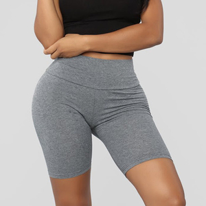 Shorts de Yoga de Cintura Alta para Mujer, Color Sólido, Spandex y Poliéster, Elásticos en Cuatro Direcciones, Bolsillos, Cintura Elástica, Diseño de Costuras en Contraste - Product Image 3