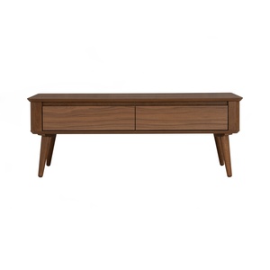 Elegant Durable Portable <b>Walnut</b> Veneer Rectangular Dover <b>Coffee</b> <b>Table</b> Malaysian Oak Legs Easy Assembly for Modern Living Room - Product Image 5