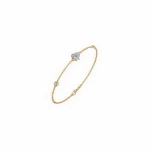 Bracelet chaîne en or jaune 18 carats avec diamants de laboratoire taillés au design tendance, bijoux fins pour femme, certifié IGI pour mariage - Product Image 3