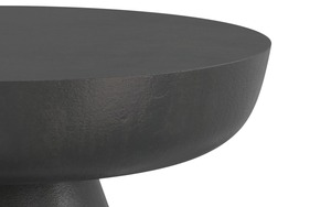 Table basse moderne Statement Surface avec base côtelée, mobilier de salon minimaliste, design durable, finition noire - Product Image 5