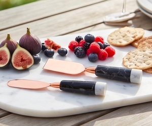 Copper <b>Cheese</b> <b>Knife</b> <b>Set</b> With Marble Handle Durable Serving Tools For <b>Cheese</b> And Butter Using For Kitchenware Use And Hotel Use - Product Image 6