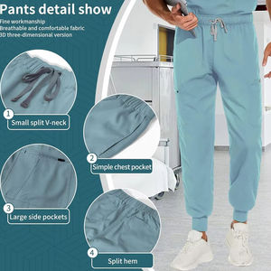 Tenues d'infirmiers personnalisées pour hommes, uniformes d'hôpital, 100% coton, séchage rapide, respirant, haute qualité, manches courtes - Product Image 5