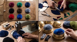 Kipá de Terciopelo, Gorro Judío de Color Sólido, Gorro Étnico del Medio Oriente para las Cuatro Estaciones, Disponible en 9 Colores - Product Image 2