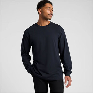 เสื้อเชิ้ตแขนยาวคอกลมแบบเรียบคุณภาพสูงสำหรับผู้ชาย - Product Image 5
