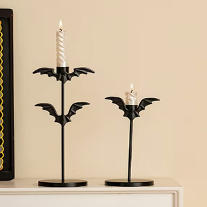 Halloween Bat <b>Candle</b> Holder, Black Metal <b>Gothic</b> <b>Candle</b> Stand, Bat Decor for Halloween Party, Bat Design <b>Candle</b> Holder - Product Image 1